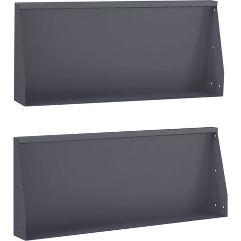 vidaXL Muro de Contención 2 uds. 100 x 12 x 30 cm Acero Gris antracita (1/2)