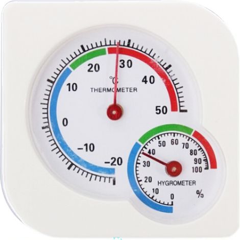 Thermomètre et hygromètre d'intérieur pour la maison, la terrasse, les serres et les terrariums à reptiles. Mini thermomètre.