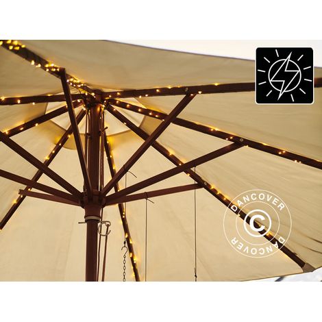 LED fairy lights solar f/parasol, Knirke, 8x2 m, Warm white - Dancover