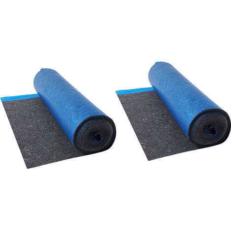 Sous Couche Parquet 37,2 m², Sous-couche Isolante 2 x 18,6 m², 3 mm, Fibre Robuste, Film PE Imperméable, Insonorisation Anti-humidité, Protection Infiltration, pour Sol Vinyle, Stratifié, Bois