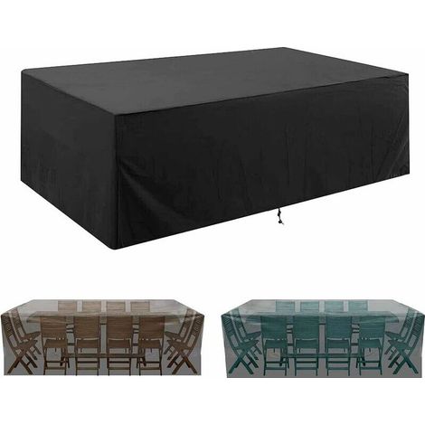 Funda para muebles de jardín, funda protectora de tela Oxford 210D para muebles de exterior, lona impermeable para muebles de jardín, resistente al viento y a los rayos UV, funda para mesa de jardín (