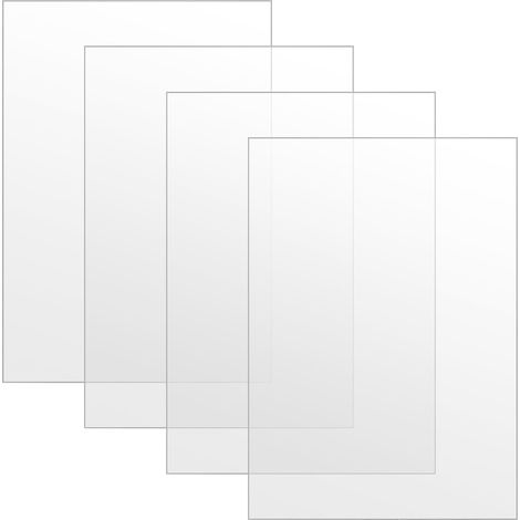Lot de 4 plaques acryliques transparentes A3, 2 mm d'épaisseur, rectangulaires, en plastique transparent pour affichage, cadre photo, peinture, décoration et présentations (1/5)