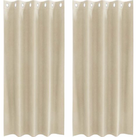 Rideaux occultants 2 pcs Crème 140 x 175 cm Velours