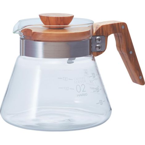 Bouilloire en Verre et Bois d'olivier 600ml Transparent (1/5)