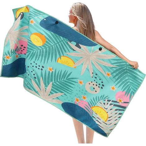 Sauna towel, 90 x 180 cm, cotton bath towel, large, compact and quick drying sauna towel for beach, camping, swimming, bath (1/5)