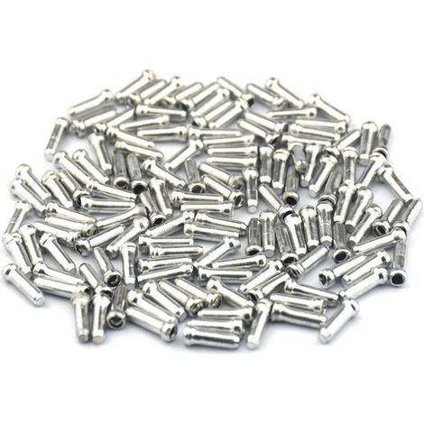 Convient pour les embouts de câbles de vélo argentés, 100 pièces par paquet, embouts de câbles de freins métalliques, embouts de câbles de dérailleur, accessoires de VTT. (1/4)