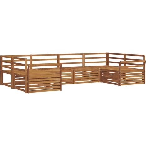 Set di divani da esterno 6 pz Naturale Legno di Acacia Massello vidaXL (1/5)