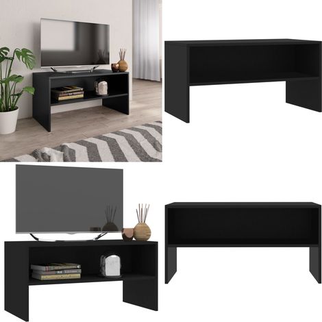 TV-Schrank Schwarz 80x40x40 cm Holzwerkstoff - TV Schrank - Holzscherz - Schwarz - Fernsehschränkchen - Regal - Home & Living