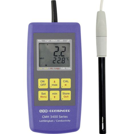 Greisinger GMH 3451 Kombi-Messgerät  Gelöste Teilchen (TDS), Leitfähigkeit, Salinität, Temperatur