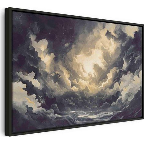Quadro decorativo artgeist gioco di luci cornice nera 90x60cm