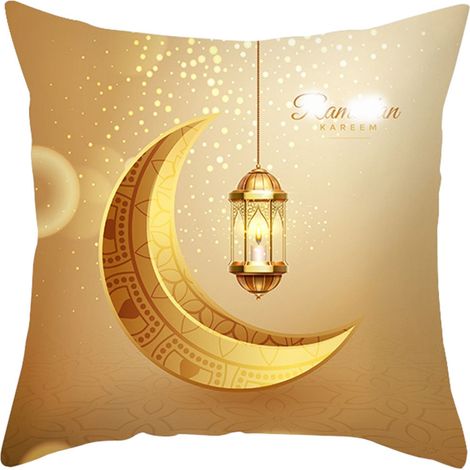 (LTD443-7) Kissenbezug „Goldener Mond“, dekoratives Amazon-Kissen für Wohnzimmer, Sofa, Bett oder Kopfteil (1/2)