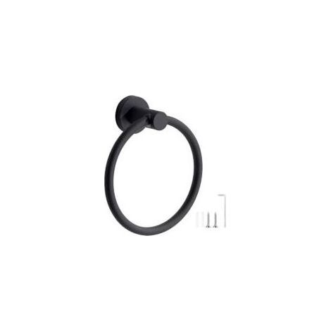 Crezuo-Chrom Wandhandtuchhalter, mattschwarzer Ring aus Edelstahl 304 (1/4)