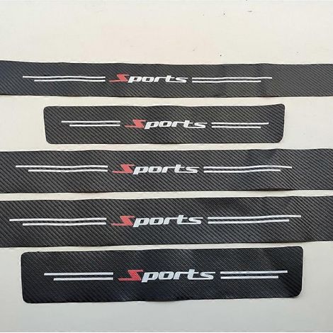 Pour Kia Seltos 2023 2024, autocollant de protection, bande de seuil de porte d'entrée en cuir texturé fibre de carbone, 4 pièces ( ) (1/5)