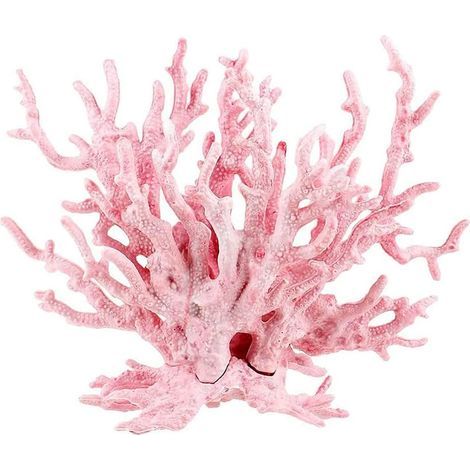 Set of 2 Artificial Pink Resin Coral 17x13cm Aquarium Decoration Fish Shelter (1/5)