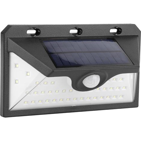 Applique murale extérieure solaire à 42 LED avec détecteur de mouvement, étanche pour une utilisation en extérieur dans les jardins ruraux. (1/5)