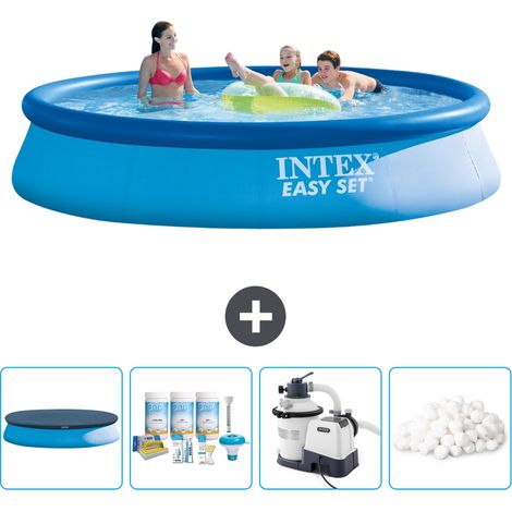 Piscine Gonflable Ronde Easy Set Intex - 396 x 84 cm - Bleue - Incluse Accessoire CB63 (1/5)