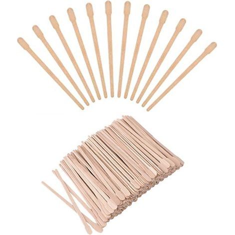Spatules à Cies,Spatules Épilation en Bois,Spatule Cie Chaude,Spatule Application Cie Chaude,Spatule Jetable, Bâtonnets en Bois,Bâtons De Cie Baton Epilatoie Jetable,Bâton Epilation Cie,200 PCS (1/5)