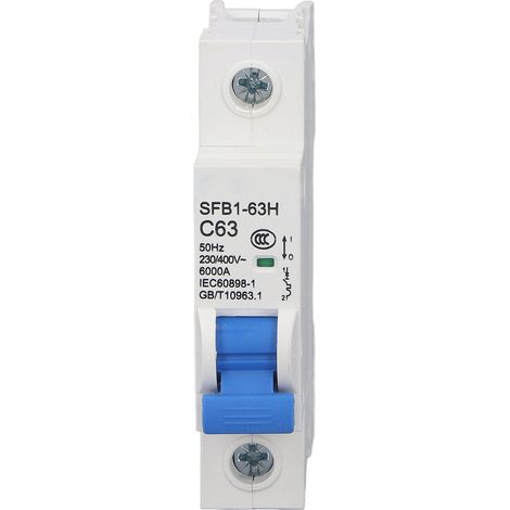Disjoncteur monophasé AC230 400V, protection contre les surcharges, pouvoir de coupure de 6 kA, interrupteur à air, mini-disjoncteur (1/5)