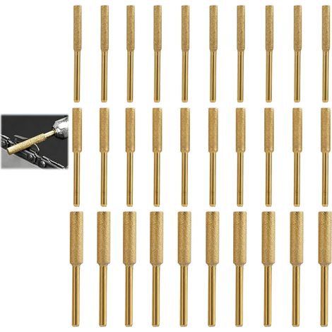 30 Pièces Ensemble d’Affûteurs Diamantés pour Tronçonneuse,Affûteuse de Chaînes avec Gabarit,Tailles Variées:4.0mm,4.8mm,5.5mm,Pour Polissage,Lustrage et Entretien Efficace Tronçonneuses - (1/5)