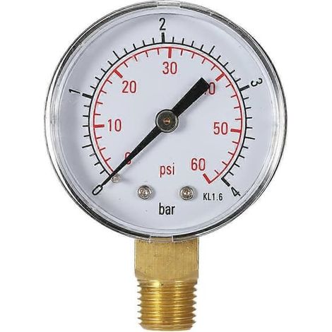 Ecleanfy - Manomètre hydraulique pour filtre de piscine, 50 mm, 0 à 60 psi (0 à 4 bar), filetage NPT 1/4", 2 (1/5)