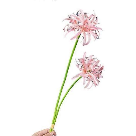 Lot de 2 lys araignées rouges artificiels, fleurs réalistes en soie, fausses branches pour centre de table, décoration florale pour mariage, maison ou bureau.rose (1/5)