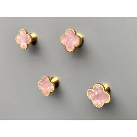 Dekorative Wandhaken – Massives Messing – Gold/Rosa – 4er-Set (1/5)