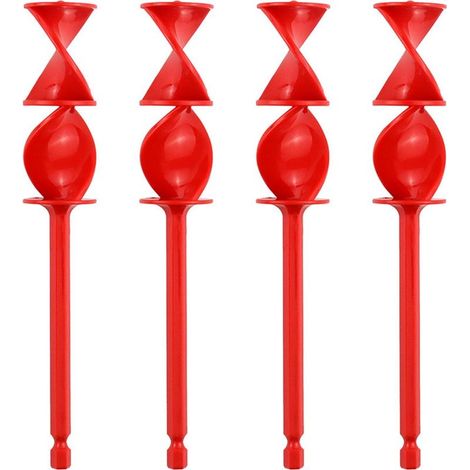 Lot de 4 tiges hexagonales pour mélangeurs de résines époxy - Tige d'agitation de peinture - Accessoire pour perceuse électrique - Résistant à l'usure (1/3)