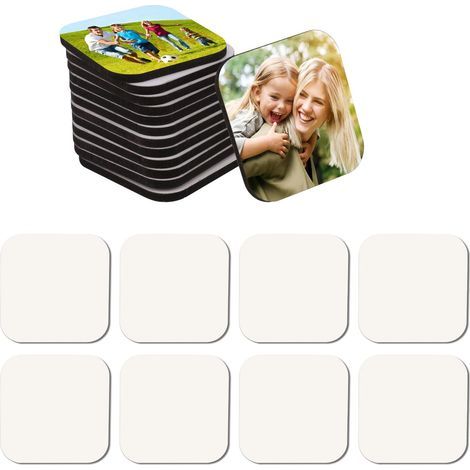 16 Pièces Aimants Blanc de Sublimation, 5x5cm Aimants Refrigerateur Blanc pour Tableau, Bureau, Calendrier, Cuisine, Maison, Décoration Murale -Carré (1/5)