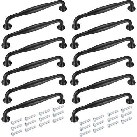Pomelli e maniglie per mobili, 12 pezzi da 128 mm, maniglie per ante di armadi, pomelli per mobili, maniglie in lega di alluminio con viti
