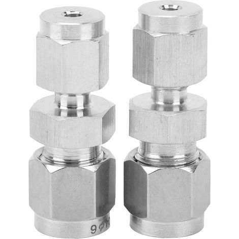 Satz mit 4 Doppel-Kompressionsreduzierstücken aus Edelstahl 304, gerader Doppel-Kompressionsadapter, Kompressionsrohrverschraubung Ф3/Ф6 (1/5)