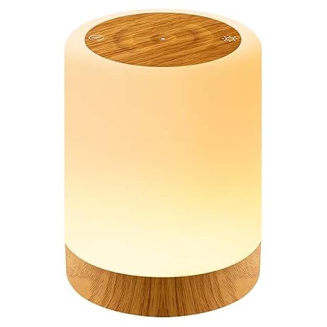 Lampe de Chevet, Veilleuse LED avec Lumière Chaude et 256 Couleur RVB Changeantes, Lampe Ambiance avec Minuteur, Lampe Nuit Tactile Rechargeable USB pour Chambre Enfant, Salon, Camping