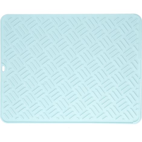 Sous-main en silicone isolant thermique, dessous de plat, sous-main en silicone anti-brûlure et imperméable pour la cuisine (bleu, 45 x 35 cm) (1/5)
