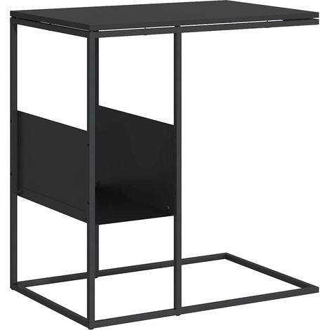 Mesa auxiliar de madera contrachapada negra 55x36x59,5 cm vidaXL (1/5)