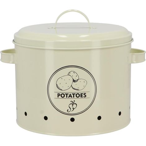 Contenitore vintage per patate color crema (1/5)