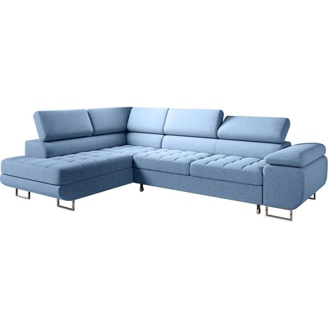 Ecksofa, umwandelbar, links, 4-Sitzer, Eden Blau