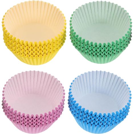 400 caissettes en papier colorées pour bonbons et cupcakes, résistantes aux graisses et à la chaleur (1/4)