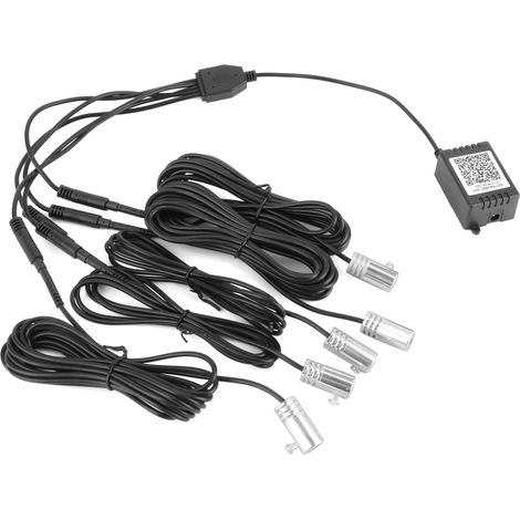 Lampe d'ambiance décorative intérieure à LED pour porte, tableau de bord, commande musicale, prise allume-cigare avec 5 LED (1/5)