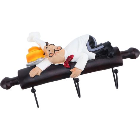 Wandhaken mit Cartoon-Kochfigur, selbstklebend, zur Dekoration von Hotel-Speiseräumen (BS085) (1/5)