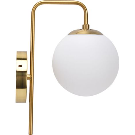 Applique murale LED ronde en forme de boule de verre E27, style nordique moderne, Texture givrée, pour chambre à coucher, 110 à 240V