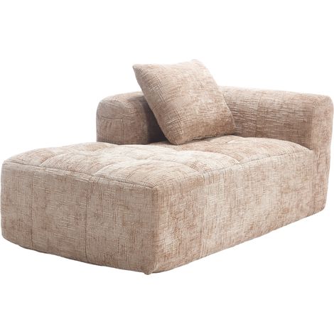 ELVMI Chaise Longue avec Poches Latérales et Coussin, Canapé Rembourré en Chenille, Kaki, 158 × 90 × 60 cm (1/4)