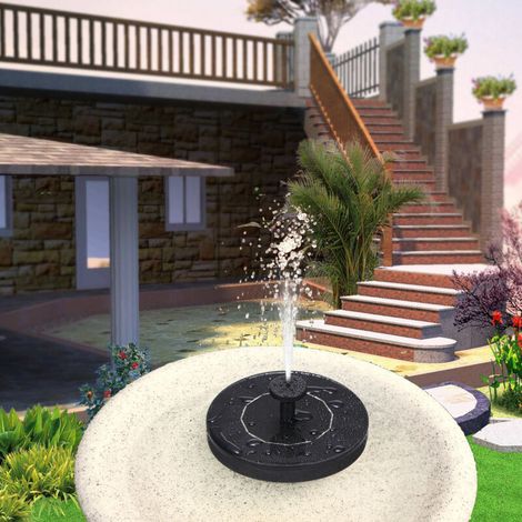 Pompe à eau solaire flottante pour jardin Kit autonome avec 4 buses 6V 1W ABS Noir