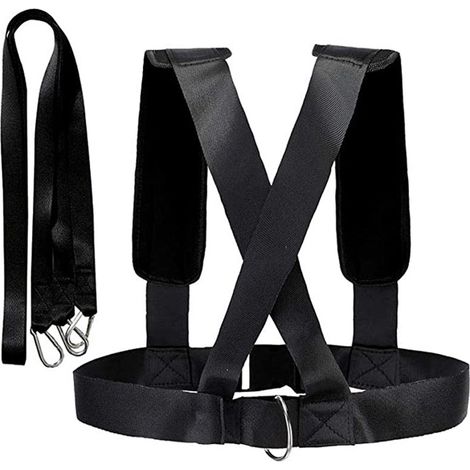 Outdoor sledding resistance training, improving running speed, exercises with resistance bands, weighted training with a harness