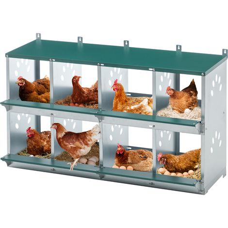 8-Fach Hühner-Nistkästen für die Eiablage, Metall-Geflügel-Nistkasten zum Wandmontieren für Hühner/Hennen, grob belüftete Hühnerstall-Box