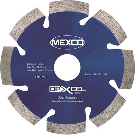 Mexco Xcel Grade Dual Purpose Diamond Blade 115mm 22mm (1/2)