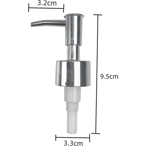 (Argent) Tête de rechange pour distributeur de savon liquide et lotion, tube et pot à pompe, filetage 28, bouchon standard, distributeur de savon liquide, 11,3 x 3,3 cm (1/5)