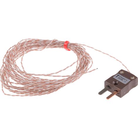 Connecteur type T, L 5m, +250°C max à Fiche mâle miniature ( Prix pour 1 )