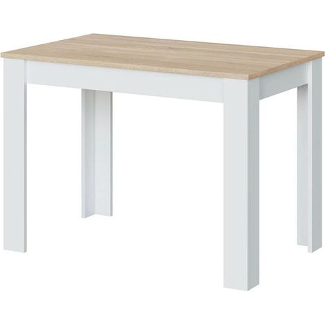 Table de salle à manger fixe 78 cm – Largeur 109 cm – Profondeur 67 cm – Finition blanc artik et chêne canadien – Montage facile – Venditadimobilionline (1/10)