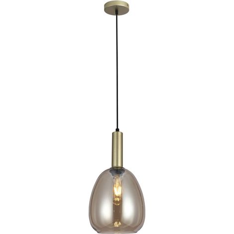 Lampada sospesa moderna oro vetro ovale E27 Italux
