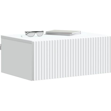 Maison Exclusive - Mobiletto da notte a muro 2 pcs Bianco 49 x 34,5 x 20 cm
