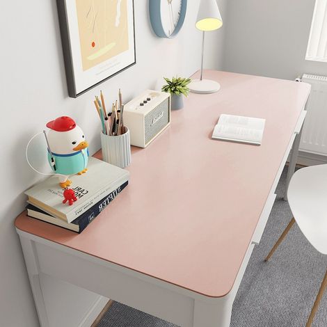 Rose girly, 40-60 cm (cuir) Tapis de bureau uni pour protéger les yeux des enfants, nappe lavable et résistante, tapis de table en cuir imperméable (1/5)